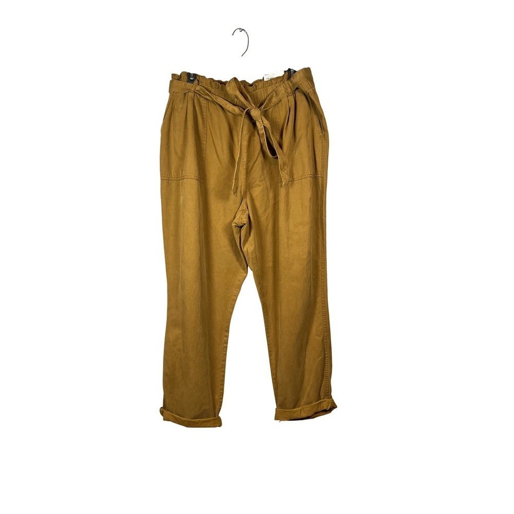 NWT Sonoma Tapered Crop, Ultracomfort Waist, Warm Brown/Mustard Brown Size XXL